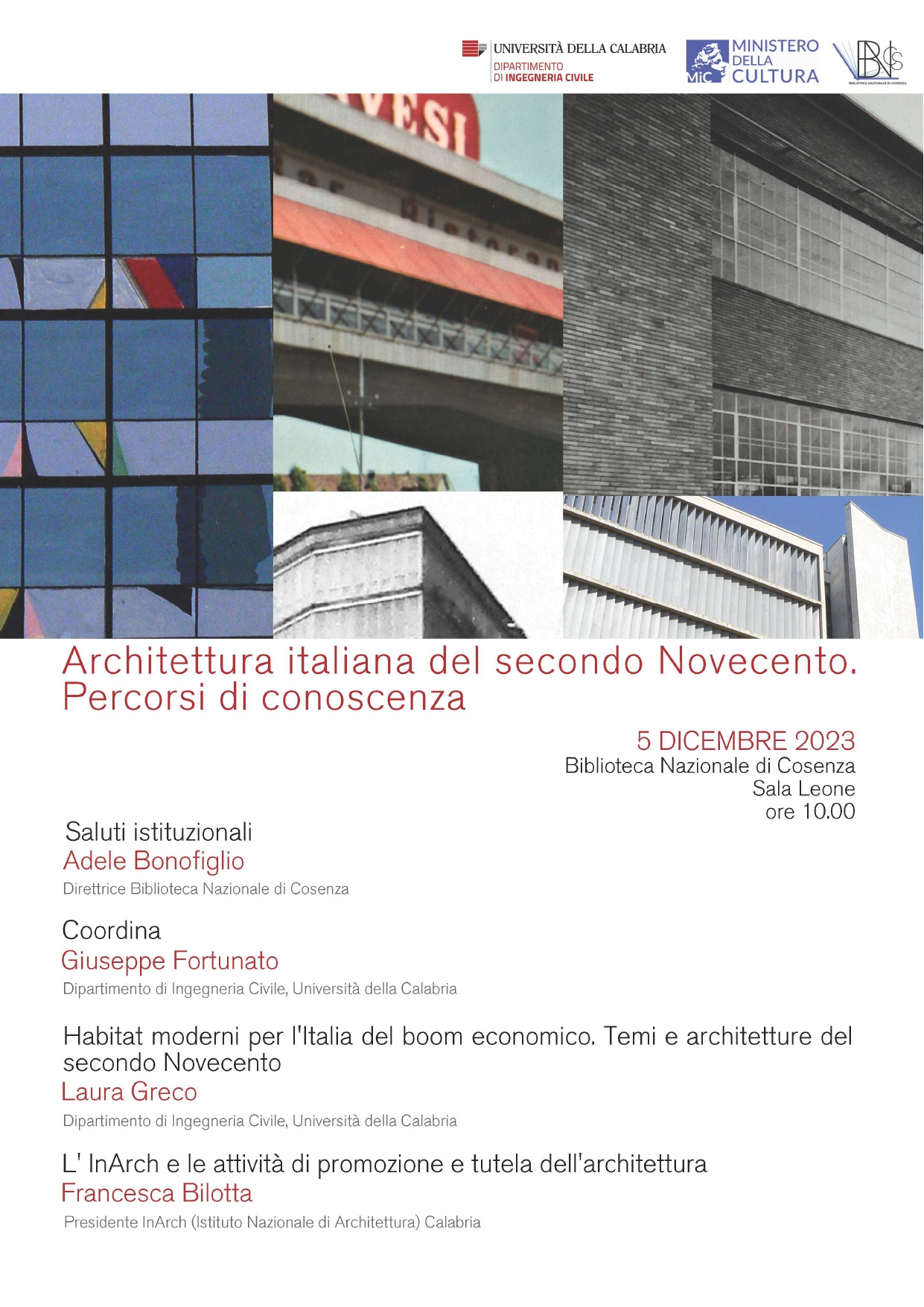 “Architettura italiana del secondo Novecento. Percorsi di conoscenza".